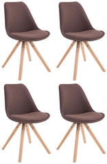 4er Set Besucherstuhl Toulouse Stoff Square Natura - braun