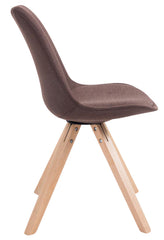 4er Set Besucherstuhl Toulouse Stoff Square Natura - braun