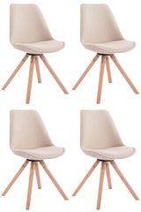 4er Set Besucherstuhl Toulouse Stoff Square Natura - creme