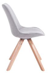 4er Set Besucherstuhl Toulouse Stoff Square Natura - grau