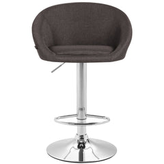 2er Set Barhocker Miami V2 Stoff chrom - dunkelgrau