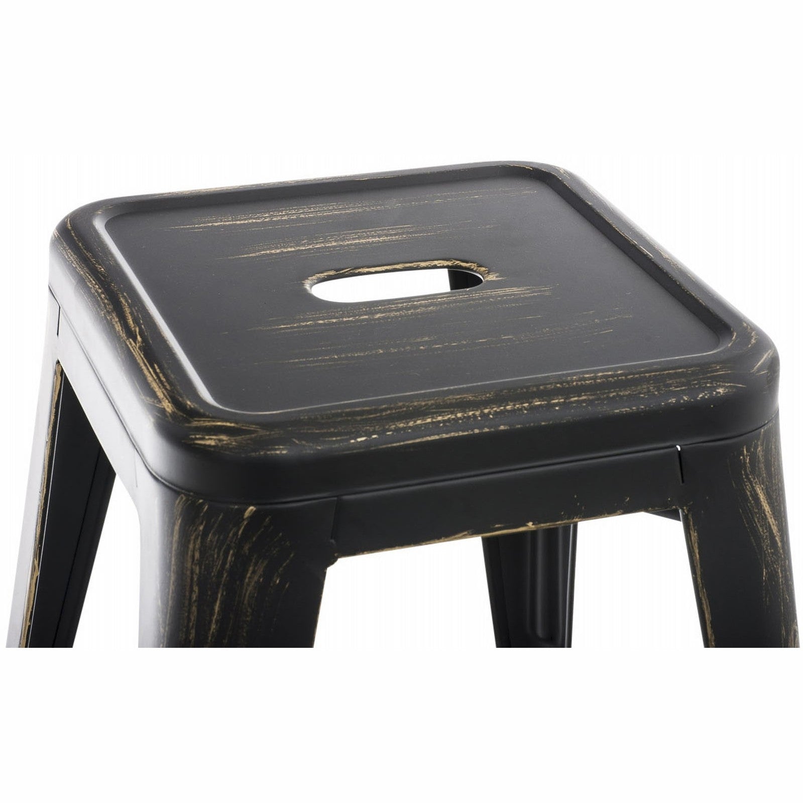 4er Set Hocker Armin - schwarz-gold - InfinityMarket