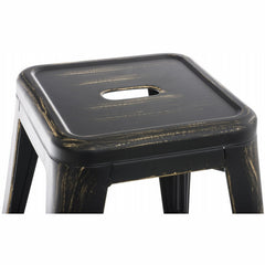 4er Set Hocker Armin - schwarz-gold - InfinityMarket