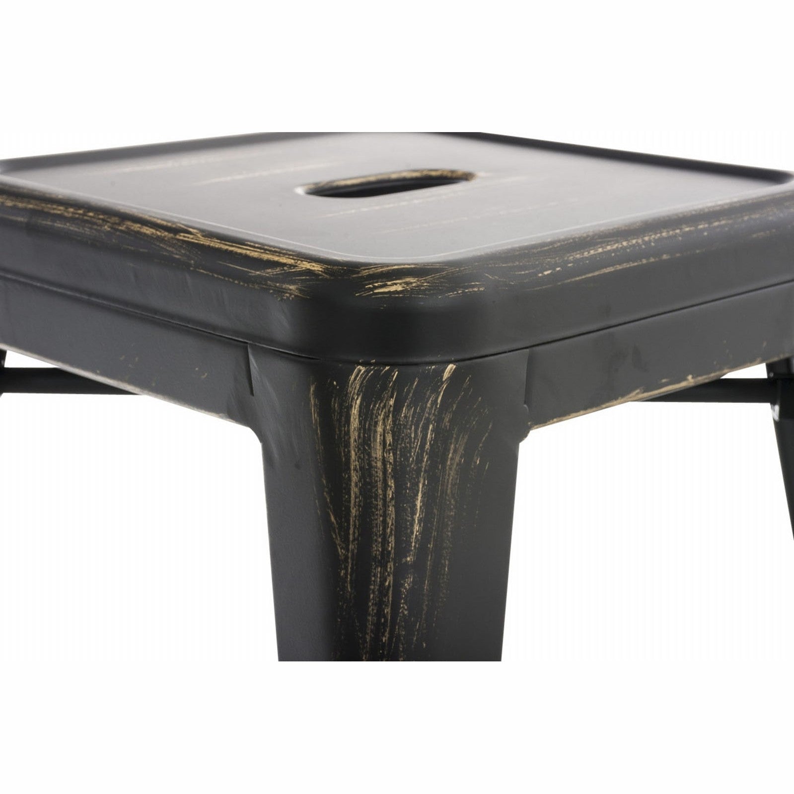4er Set Hocker Armin - schwarz-gold - InfinityMarket