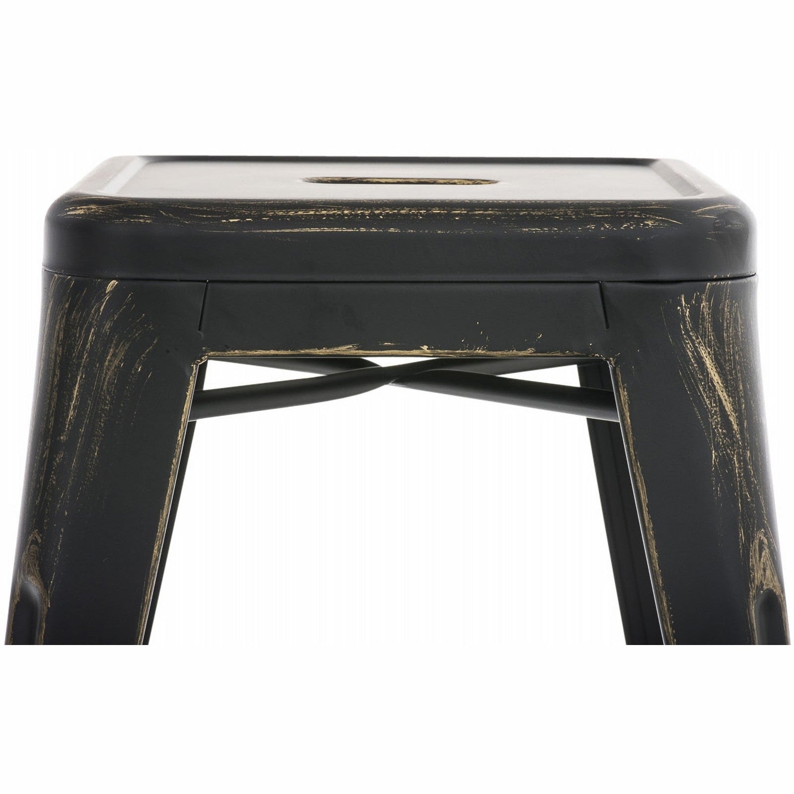 4er Set Hocker Armin - schwarz-gold - InfinityMarket