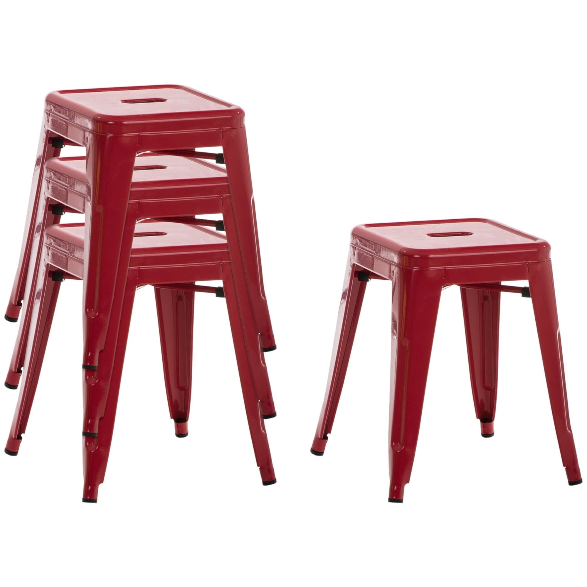 4er Set Hocker Armin - rot - InfinityMarket