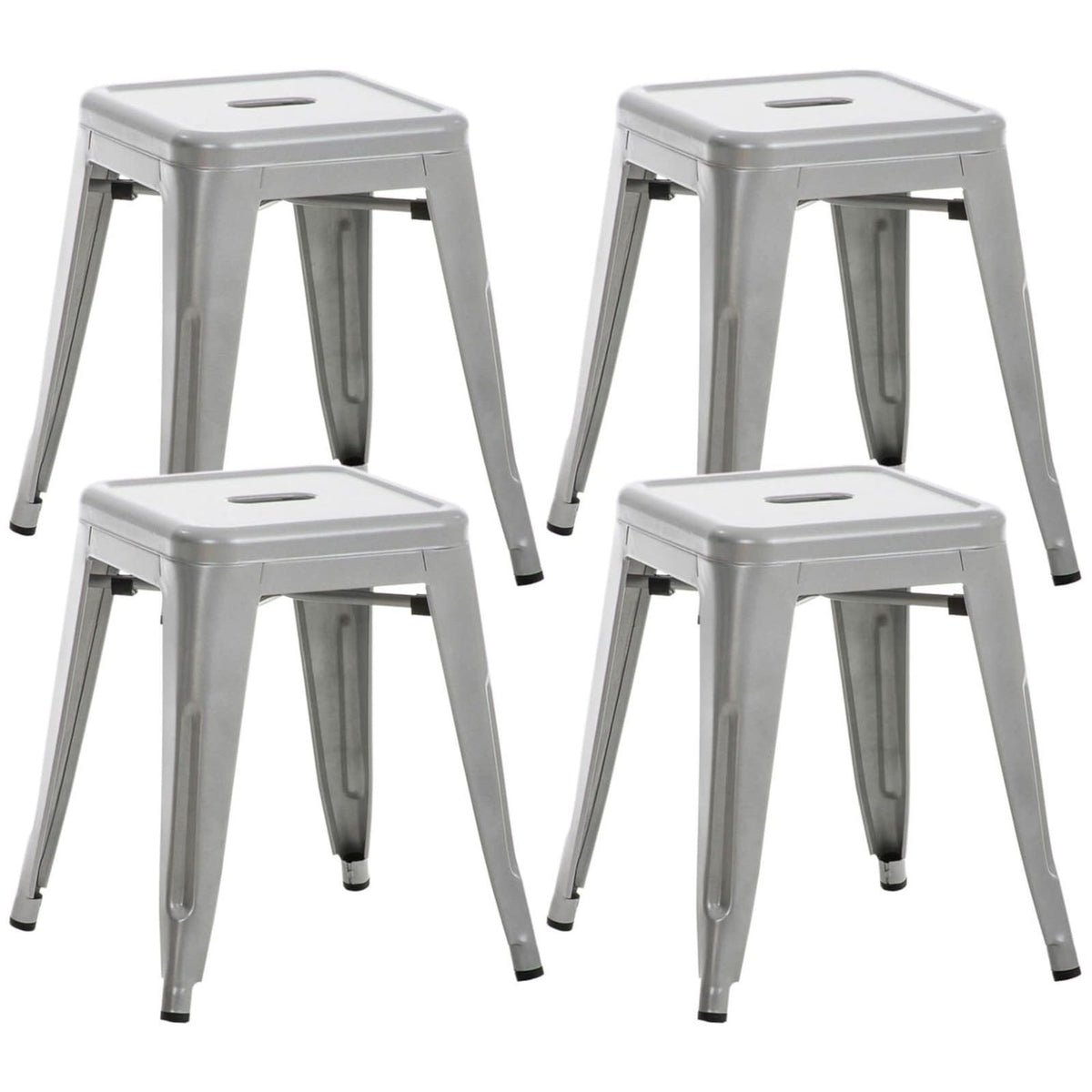 4er Set Hocker Armin - silber - InfinityMarket