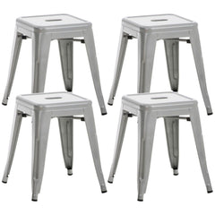 4er Set Hocker Armin - silber - InfinityMarket