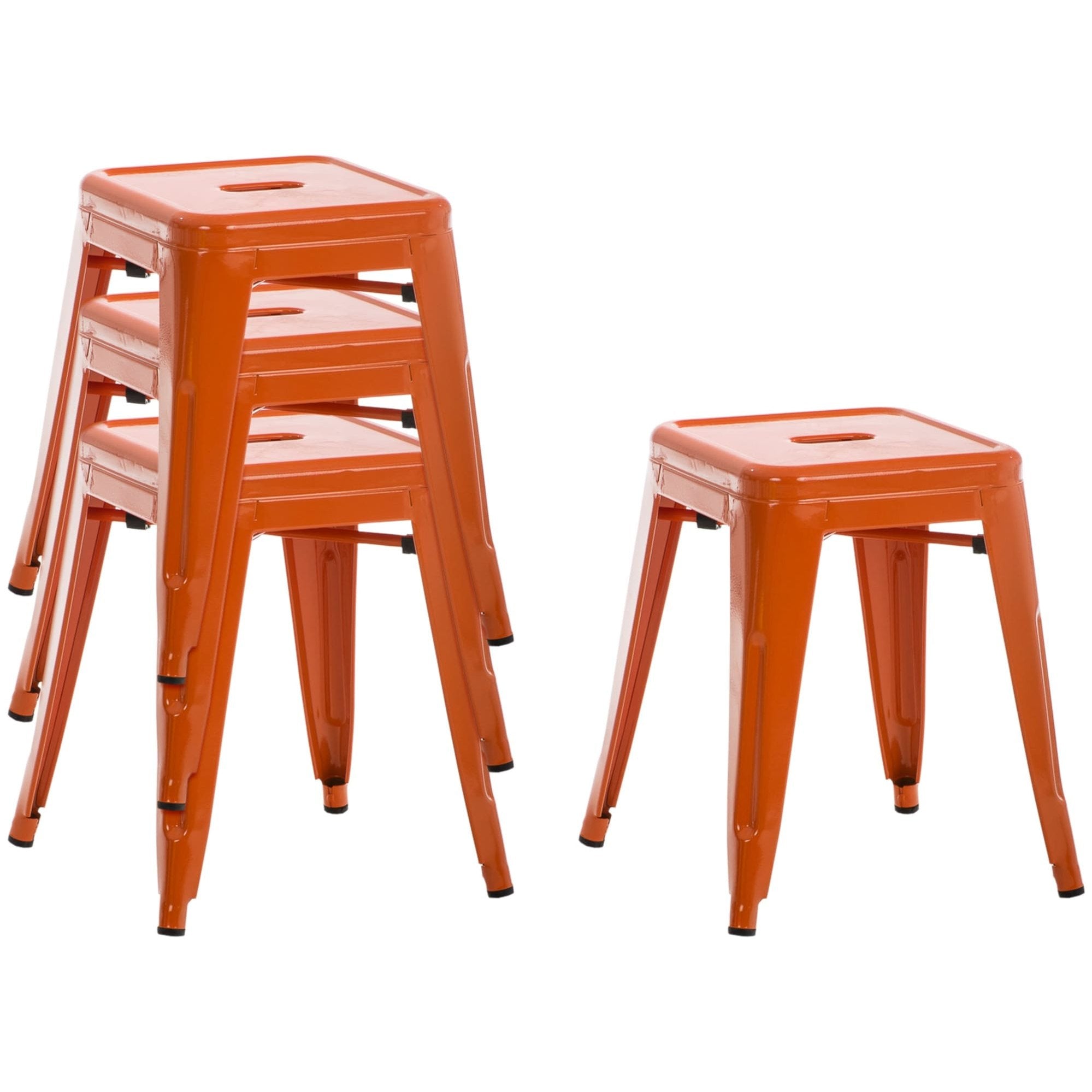 4er Set Hocker Armin - orange - InfinityMarket