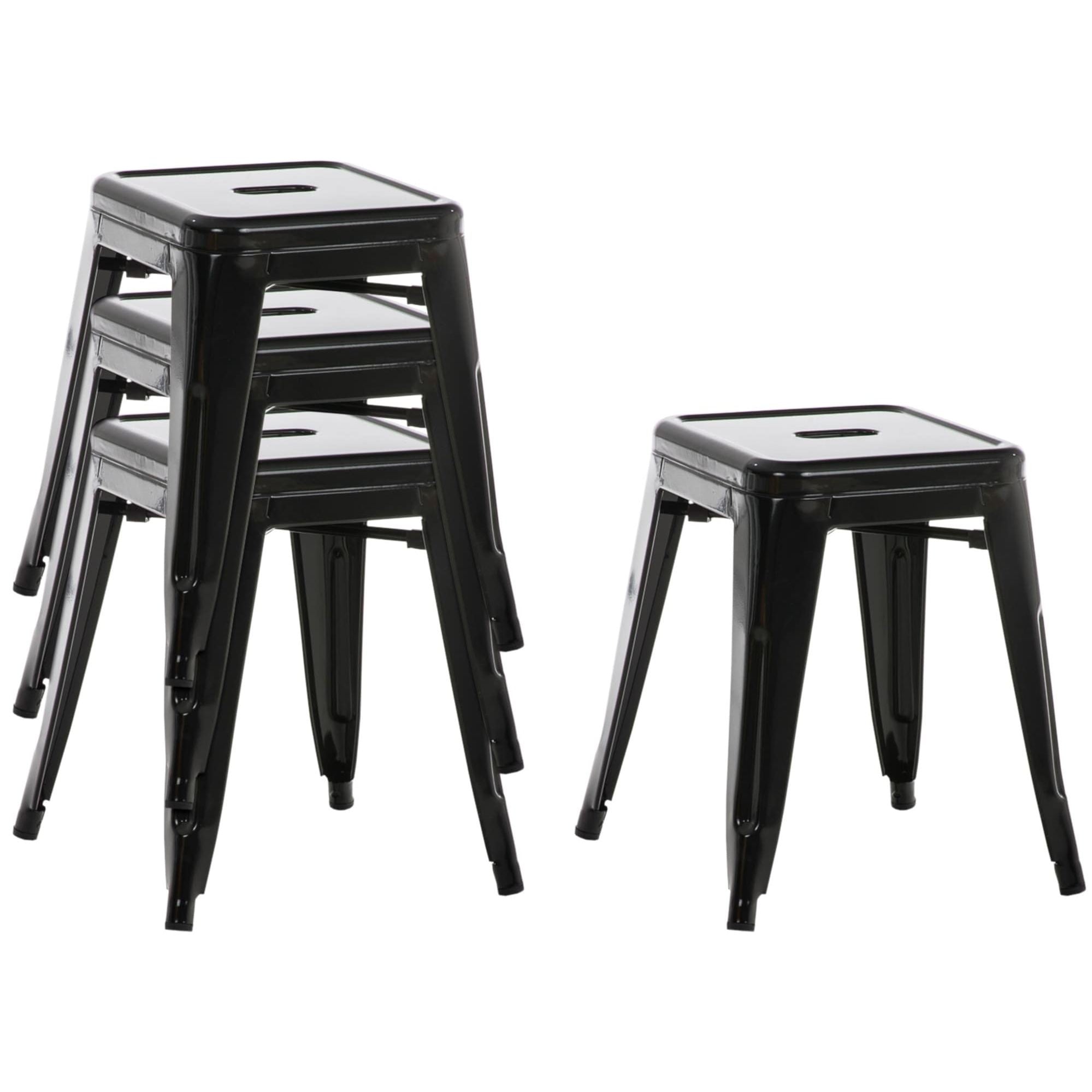 4er Set Hocker Armin - schwarz - InfinityMarket