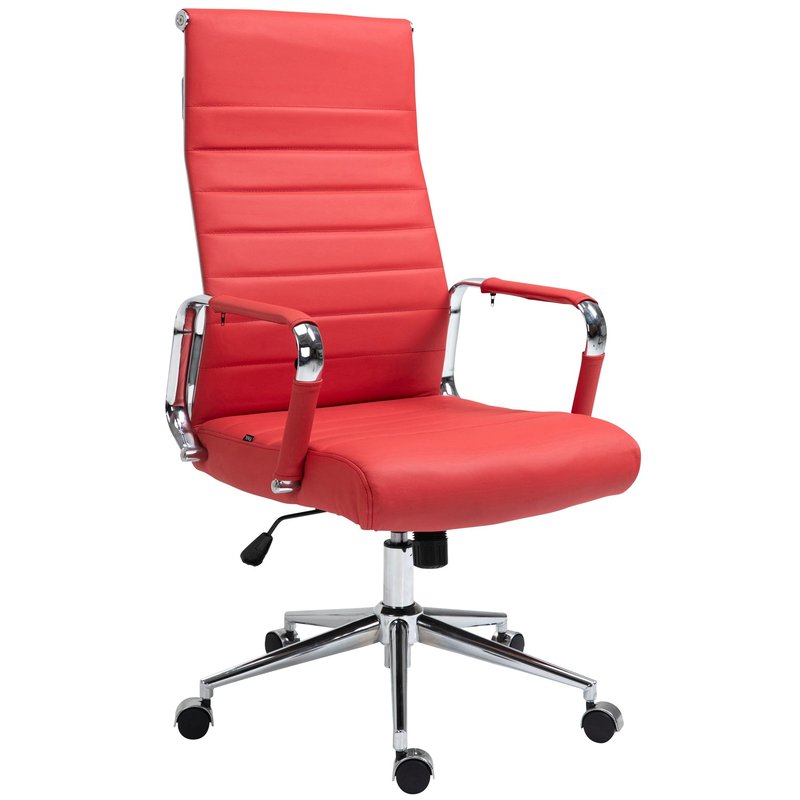 Bürostuhl Kolumbus Echtleder - rot