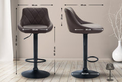 Barhocker Lazio Kunstleder schwarz - braun