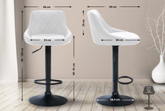 Barhocker Lazio Kunstleder schwarz - wei�