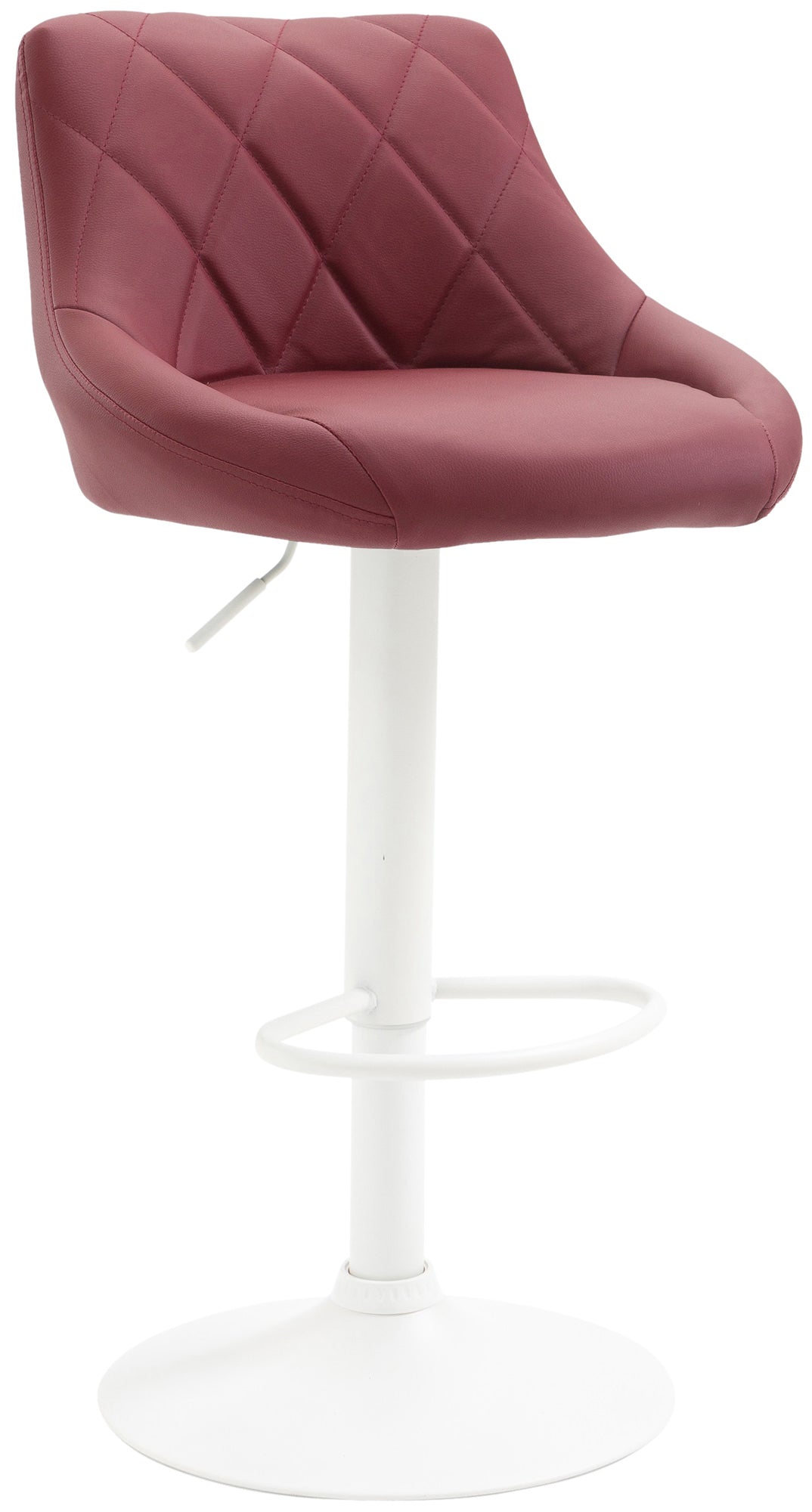 Barhocker Lazio Kunstleder wei� - bordeauxrot