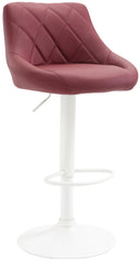 Barhocker Lazio Kunstleder wei� - bordeauxrot