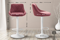 Barhocker Lazio Kunstleder wei� - bordeauxrot