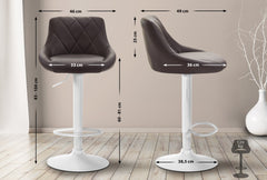 Barhocker Lazio Kunstleder wei� - braun