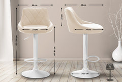 Barhocker Lazio Kunstleder wei� - creme