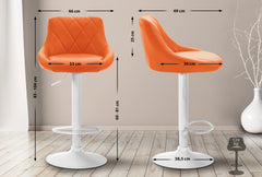 Barhocker Lazio Kunstleder wei� - orange