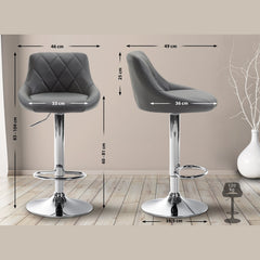 Barhocker Lazio Kunstleder chrom - grau - InfinityMarket
