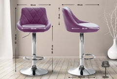 Barhocker Lazio Kunstleder chrom - lila