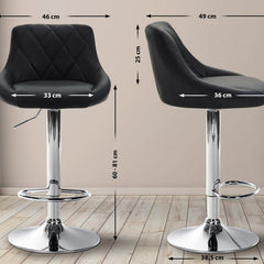 Barhocker Lazio Kunstleder chrom - schwarz - InfinityMarket