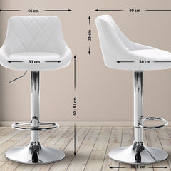 Barhocker Lazio Kunstleder chrom - weiß - InfinityMarket