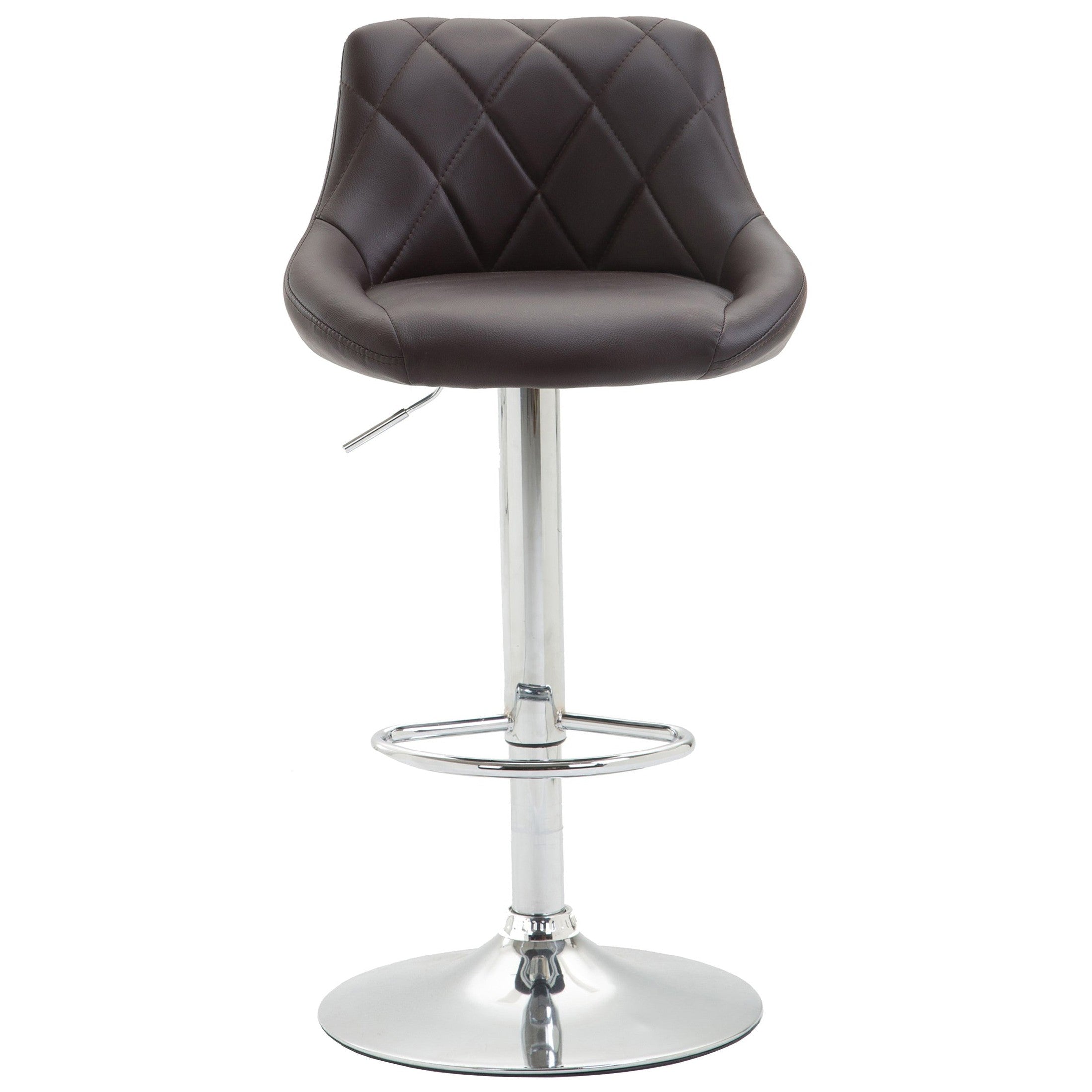 Barhocker Lazio Kunstleder chrom - braun - InfinityMarket