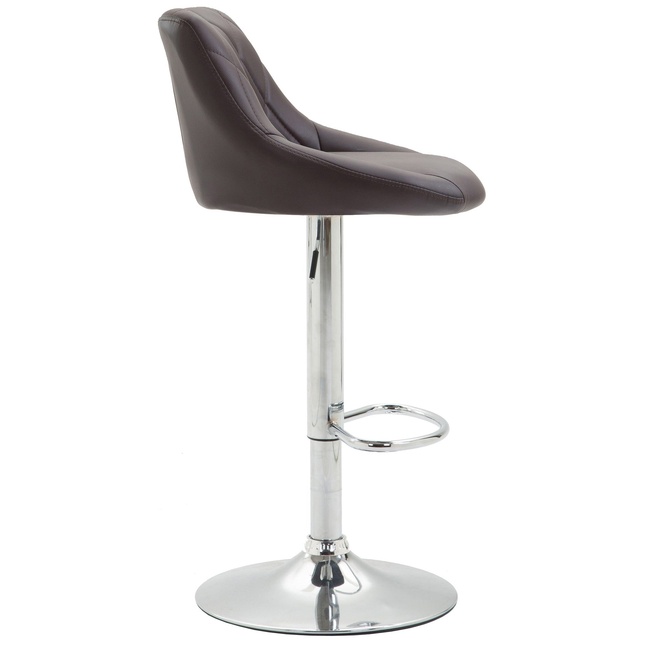 Barhocker Lazio Kunstleder chrom - braun - InfinityMarket