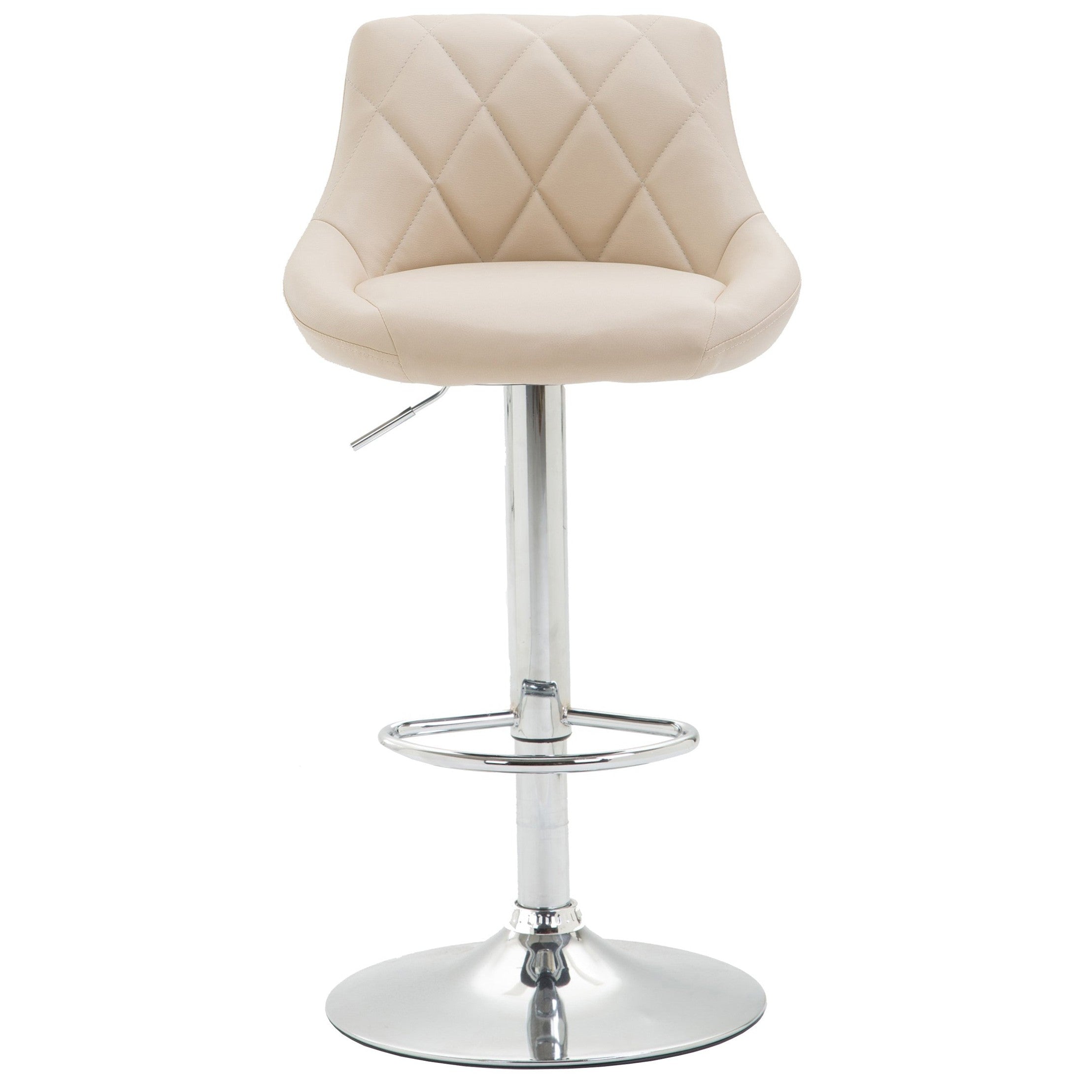 Barhocker Lazio Kunstleder chrom - creme - InfinityMarket