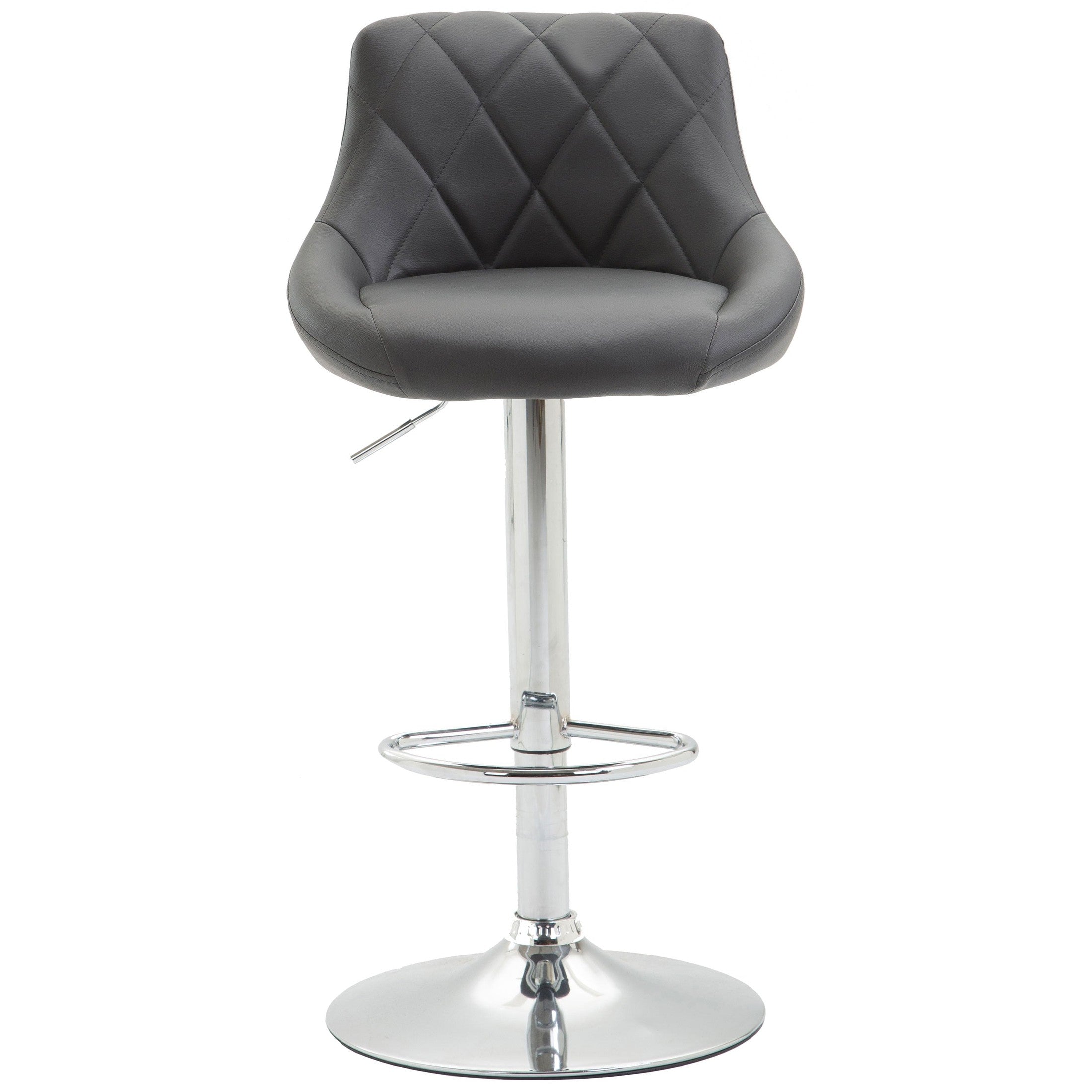 Barhocker Lazio Kunstleder chrom - grau - InfinityMarket