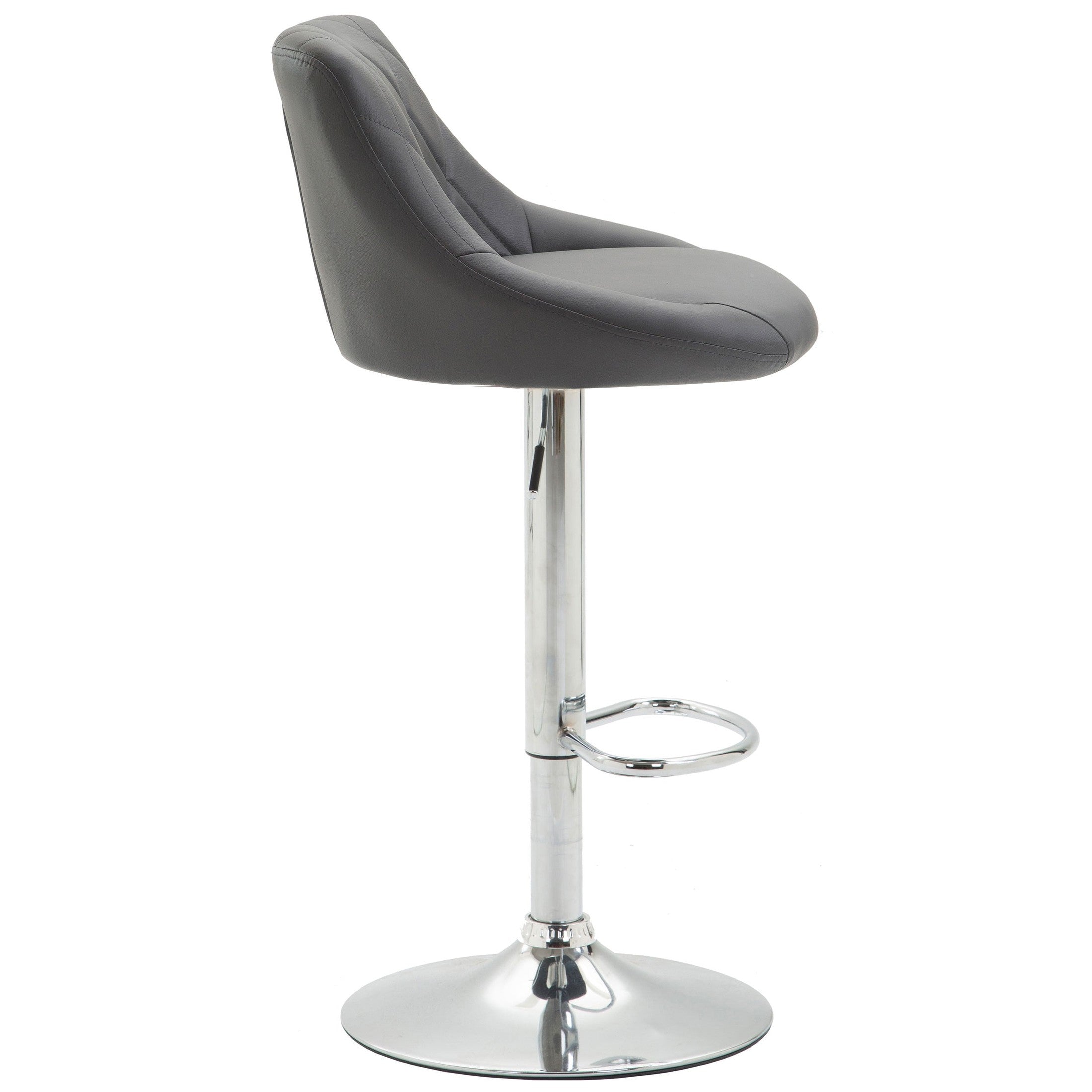Barhocker Lazio Kunstleder chrom - grau - InfinityMarket