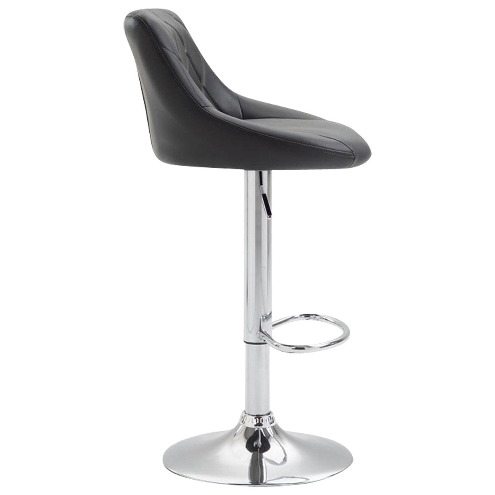 Barhocker Lazio Kunstleder chrom - schwarz - InfinityMarket