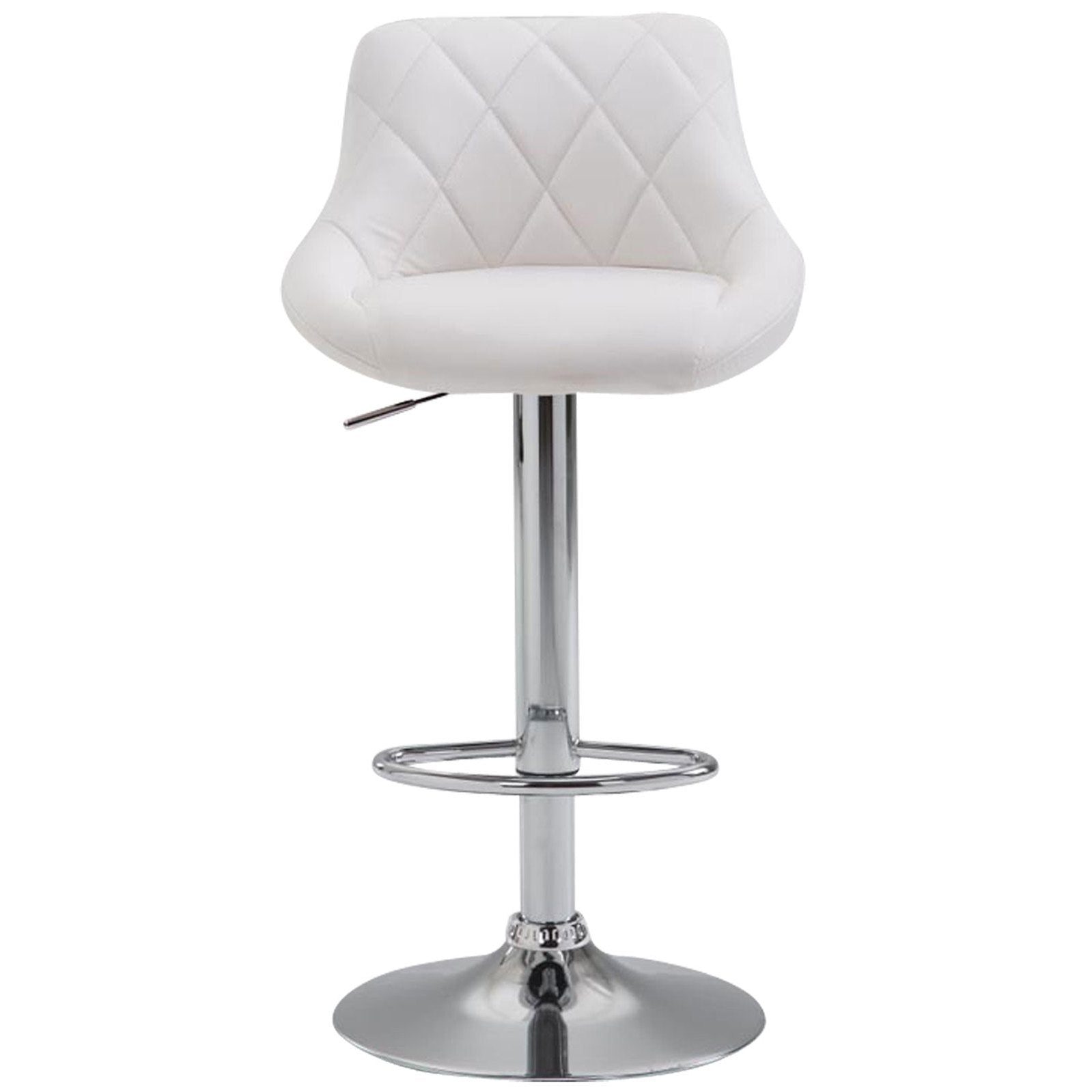Barhocker Lazio Kunstleder chrom - weiß - InfinityMarket