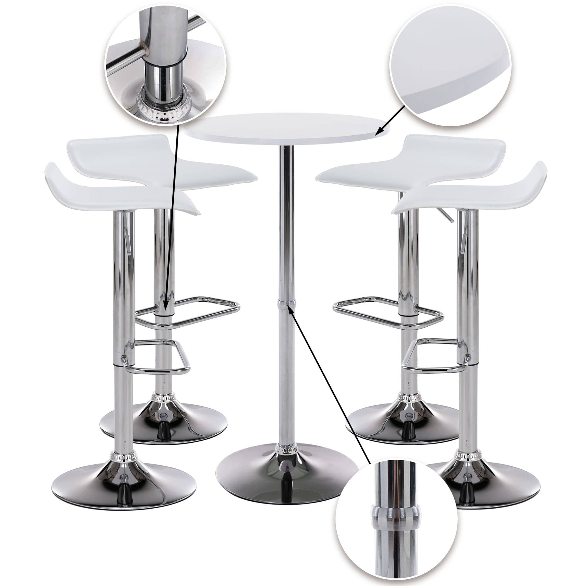 4er Bartisch Set Esberg - wei� by Dropshipping-Europe – M�bel