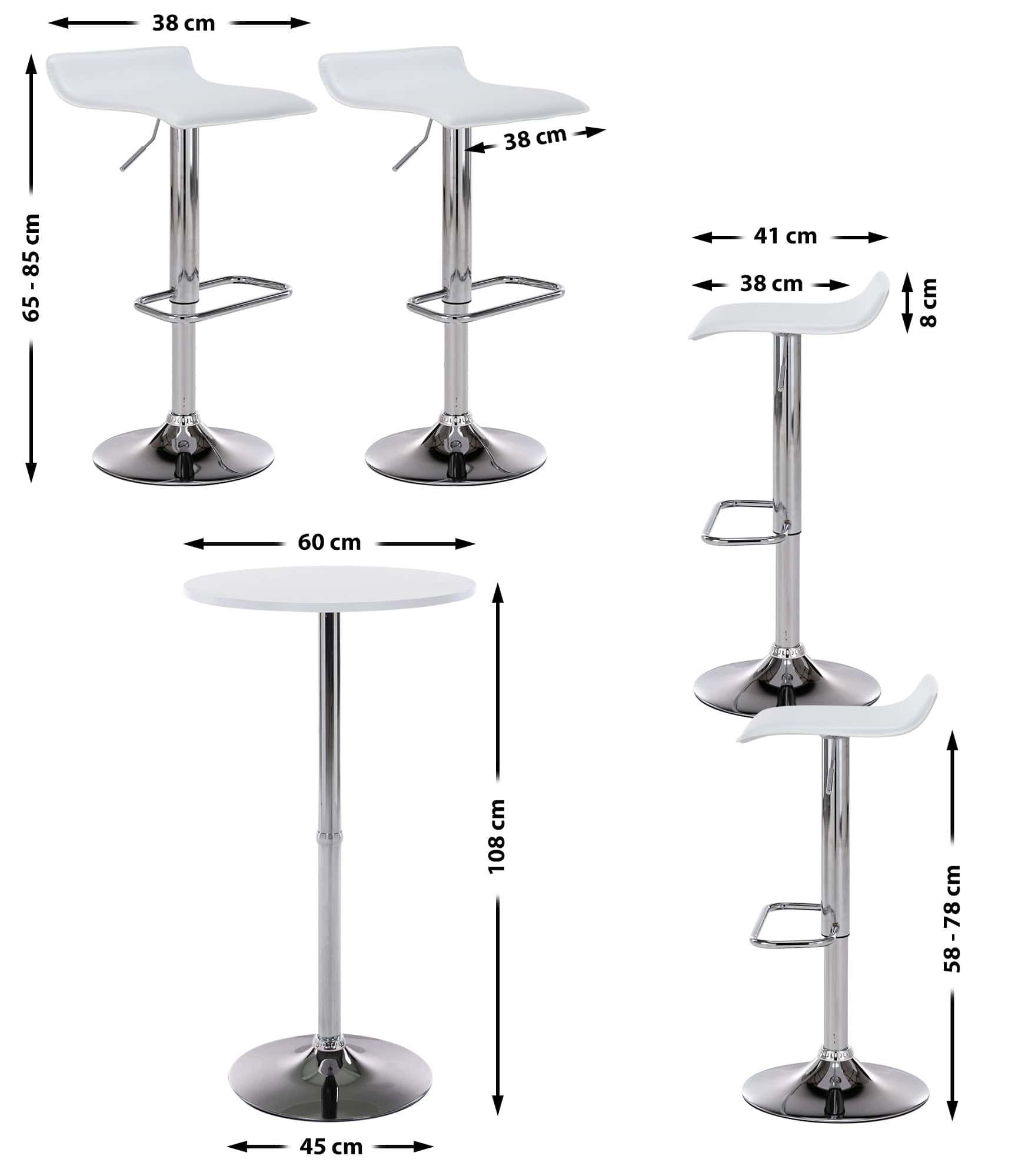 4er Bartisch Set Esberg - wei� by Dropshipping-Europe – M�bel
