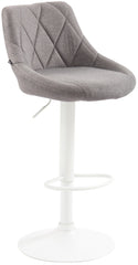 Barhocker Lazio Stoff wei� - grau