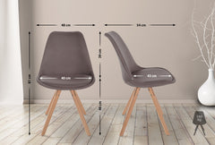 Stuhl Sofia Stoff Rund - taupe