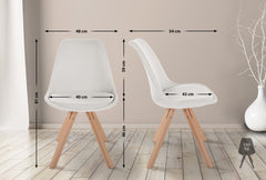Stuhl Sofia Stoff Square - creme