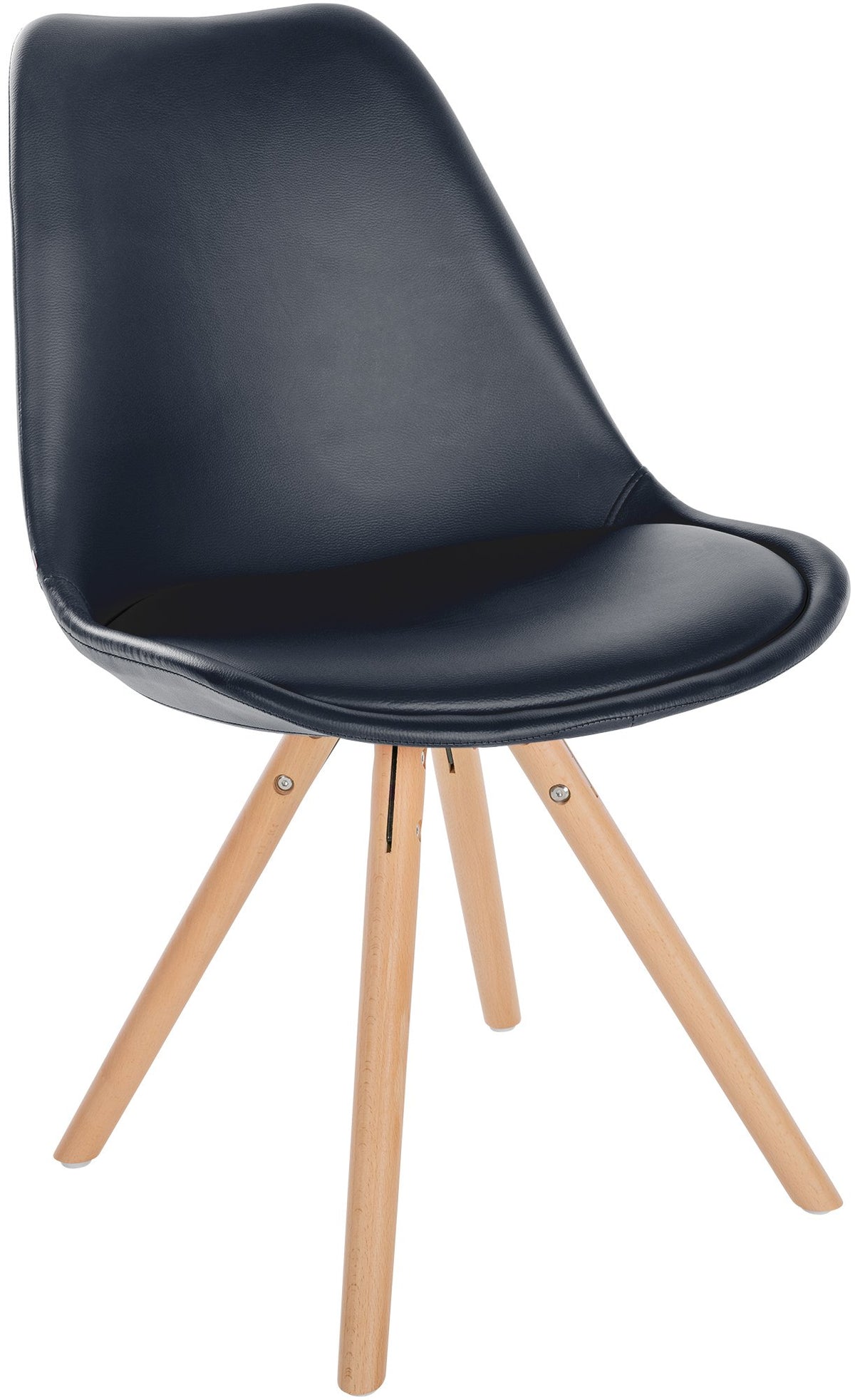 Stuhl Sofia Kunstleder Rund - schwarz