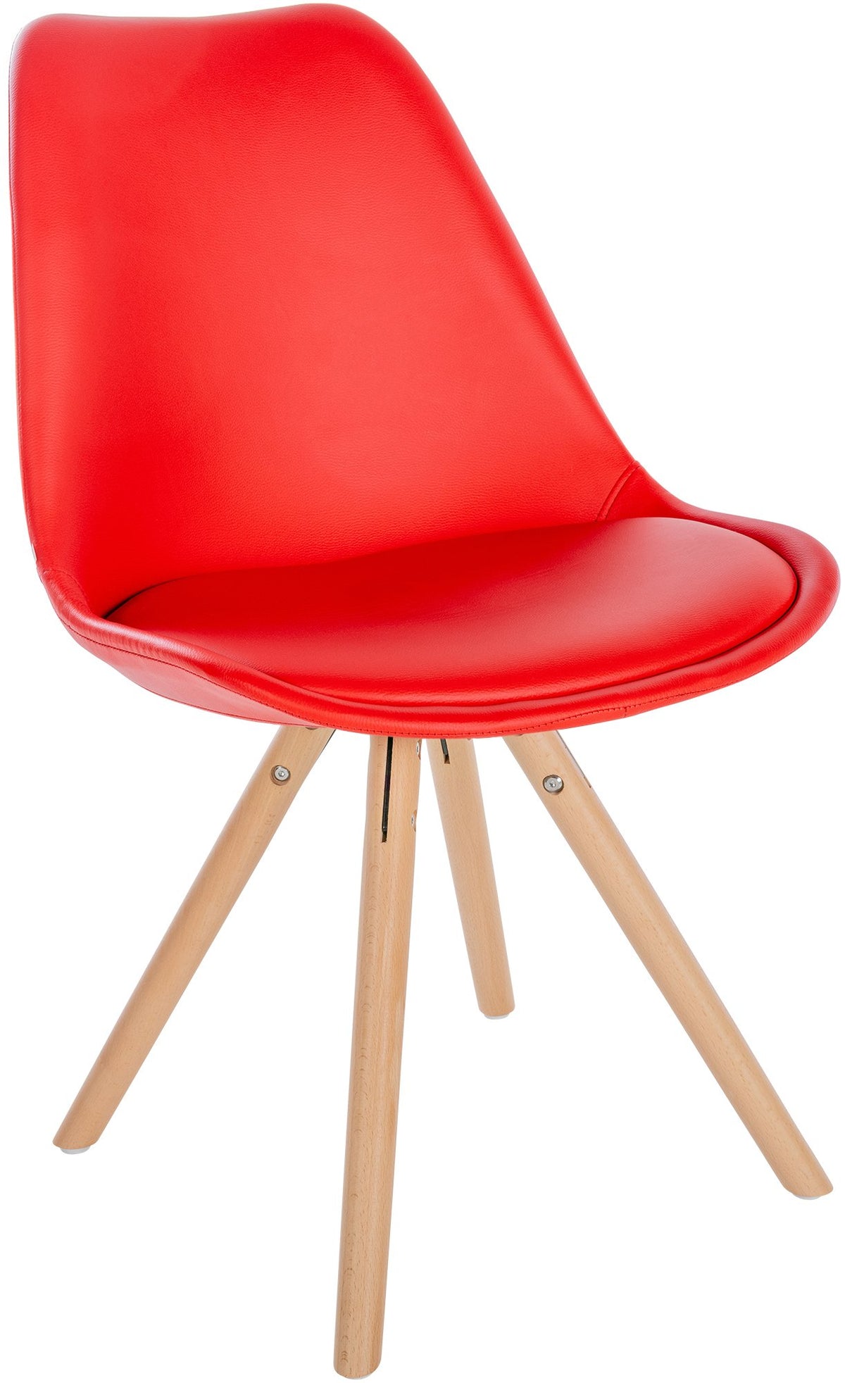Stuhl Sofia Kunstleder Rund - rot