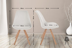 Stuhl Sofia Stoff Rund - creme