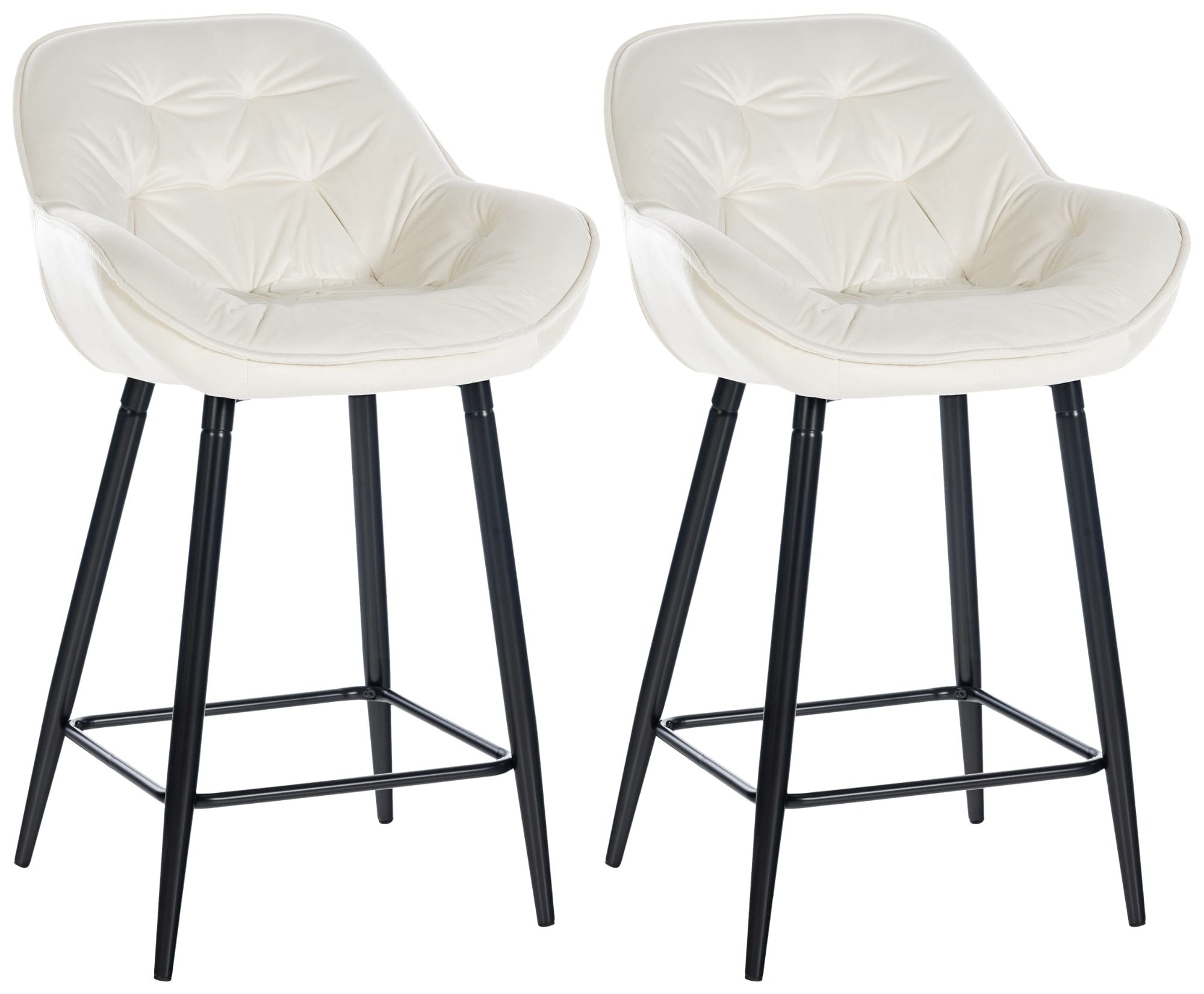 2er Set Barhocker Gibson Samt - creme by Dropshipping-Europe – Barhocker
