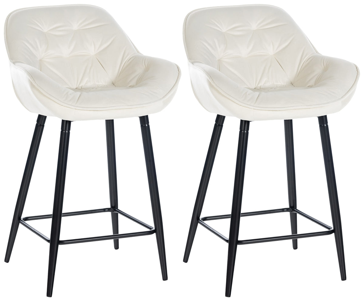2er Set Barhocker Gibson Samt - creme by Dropshipping-Europe – Barhocker
