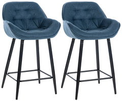 2er Set Barhocker Gibson Stoff - blau by Dropshipping-Europe – Barhocker