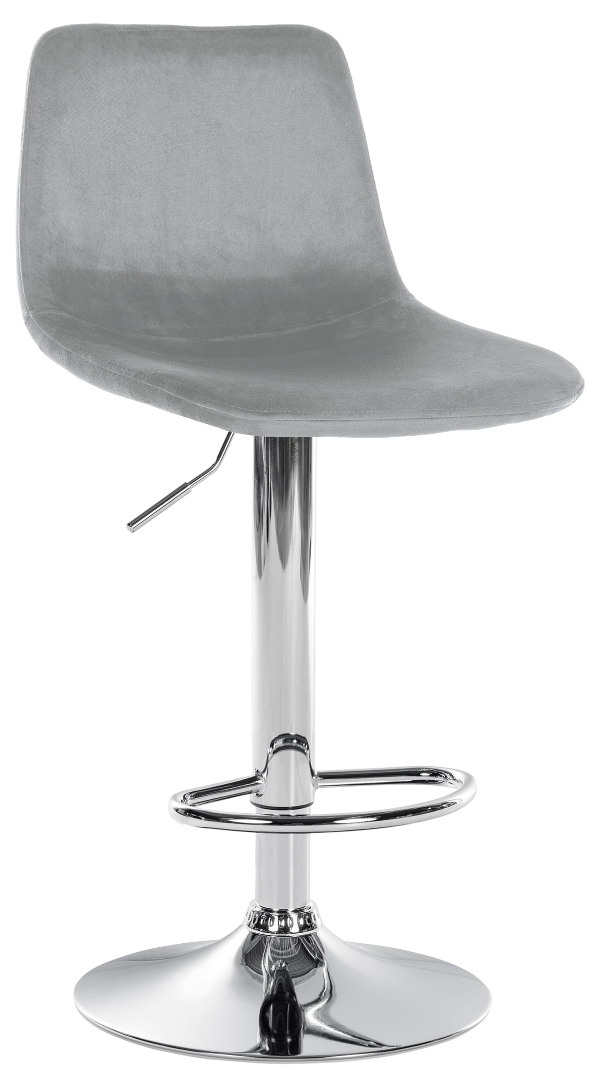Barhocker Divo Samt Chrom - grau