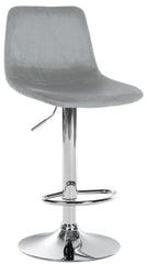 Barhocker Divo Samt Chrom - grau