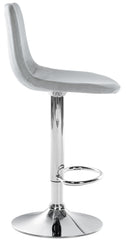 Barhocker Divo Samt Chrom - grau