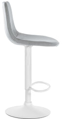Barhocker Divo Samt Wei� - grau