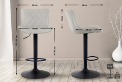 Barhocker Emma Samt - creme